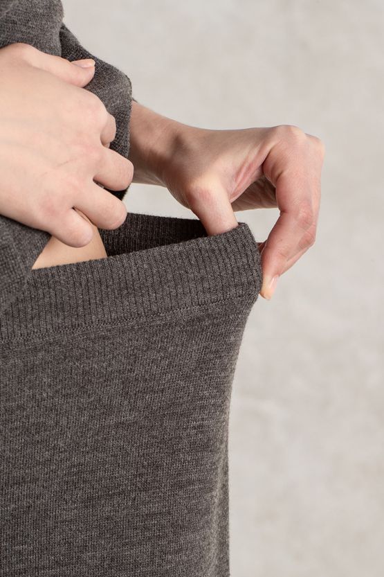 gray knit maxi skirt