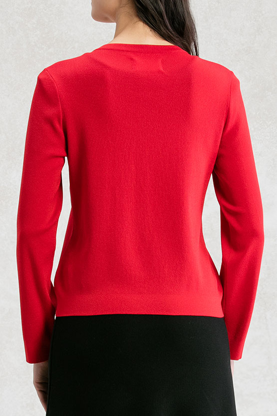 Washable-Cashmere Button-Neck Sweater