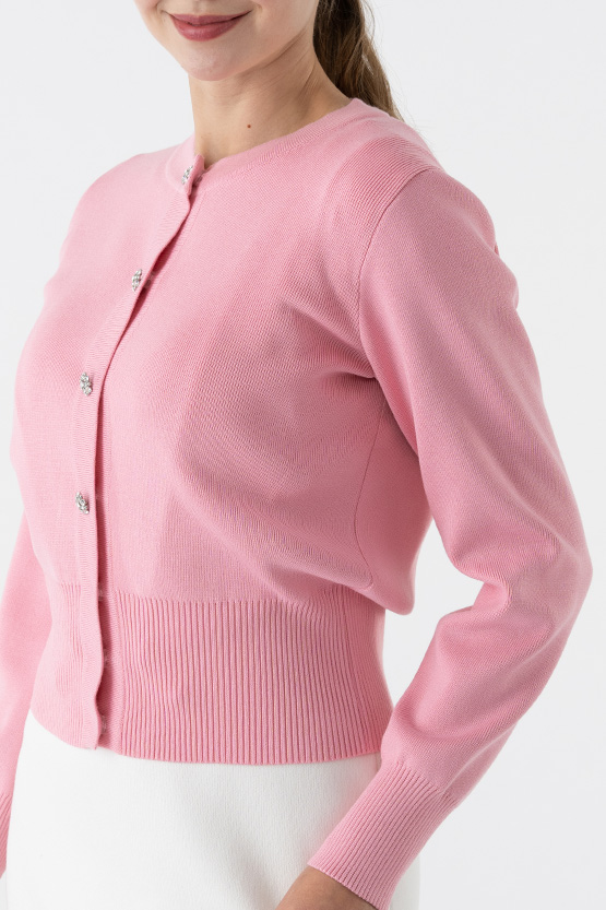 Baby pink outlet cropped cardigan