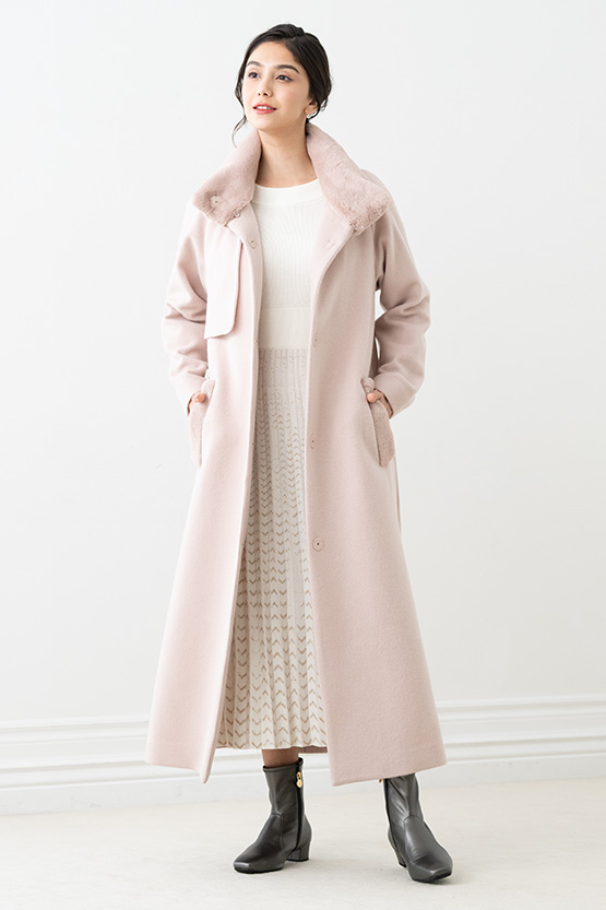 Pink fur hotsell trench coat