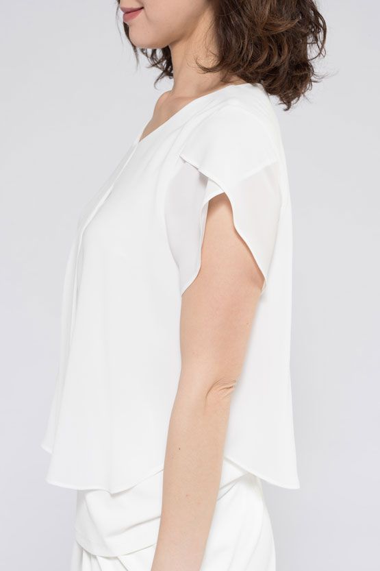 white chiffon top