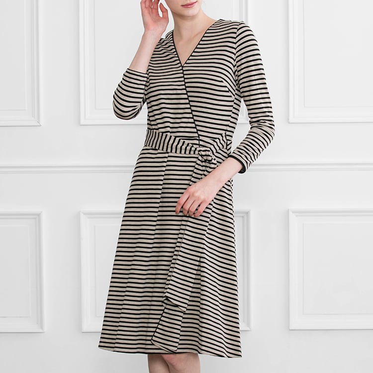 Whistles stripe outlet wrap dress