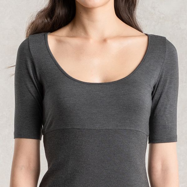 Charcoal Gray Half-sleeve Warm Underdress, kay me