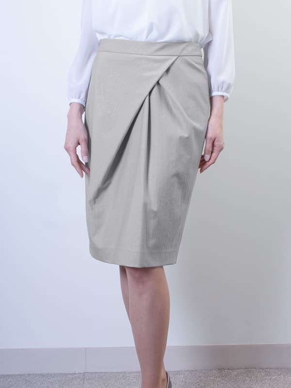 Navy Design Tuck Skirt | kay me | kay me
