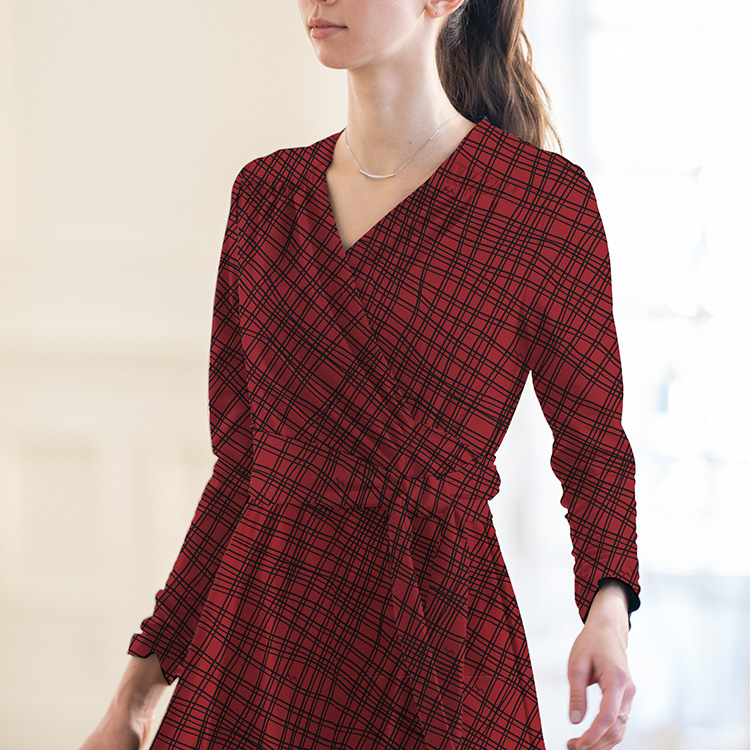 Red Check Cache-coeur Ribbon Dress | kay me | kay me